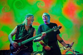 „Deep Purple“-Bassist Roger Glover (l.) und Sänger Ian Gillan