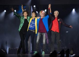 Die Stones, wie sie bis 2019 auftraten: Mick Jagger, Ron Wood, Keith Richards und der im August 2021 verstorbene Charlie Watts