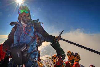 Stephan Keck auf dem Gipfel des Mount Everest