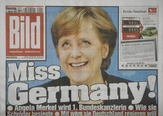„Miss Germany“ war die Titelzeile der „Bild“–Zeitung zur Wahl Angela Merkels zur Bundeskanzlerin