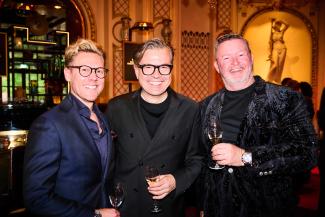 Stephan Kemen (Mäurer & Wirtz), Reinhard Mätzler (Agencycall), Christian Jäger (Easy Motion Skin)beim Playmate des Jahres Award 2023 im Casino Baden-Baden